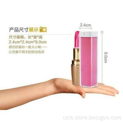 Emergency Mobile Phone Charger, 900-2,600mAh, Plastic Lipstick Design, Multicolor, PB02